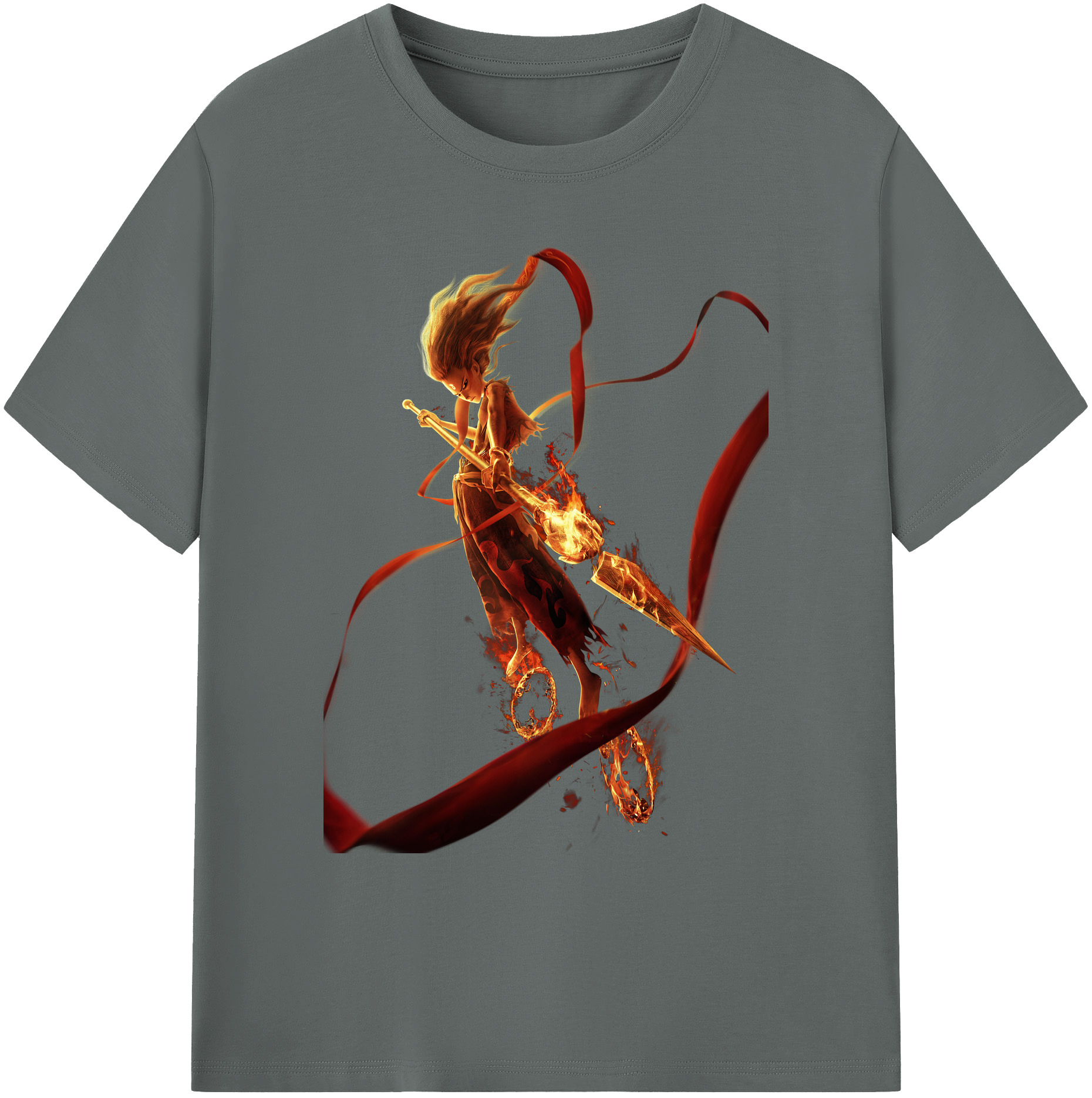 （画像用） Ne Zha 2 ナタ 魔童の大暴れ 綿100％ メンズ半袖Tシャツ｜肌触りやわらか＆通気性
